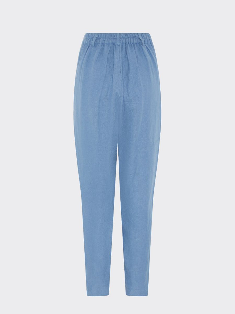 Women's Linen Suit Trousers in Blue | Sustainable | Fanfare