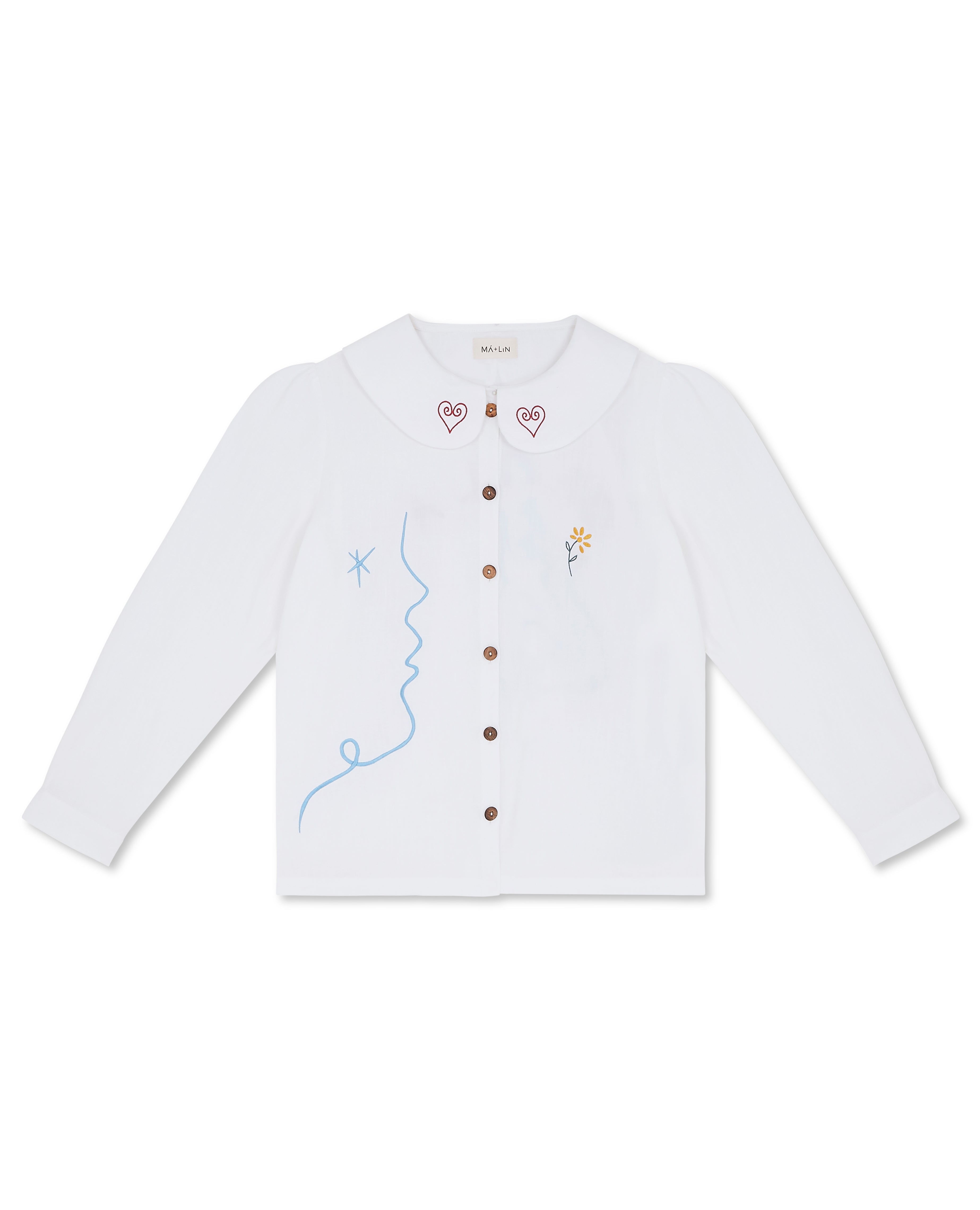 OLALA Embroidered Claudine Linen Blouse - White  x Laetitia Rouget - Delivery from mid June 2026