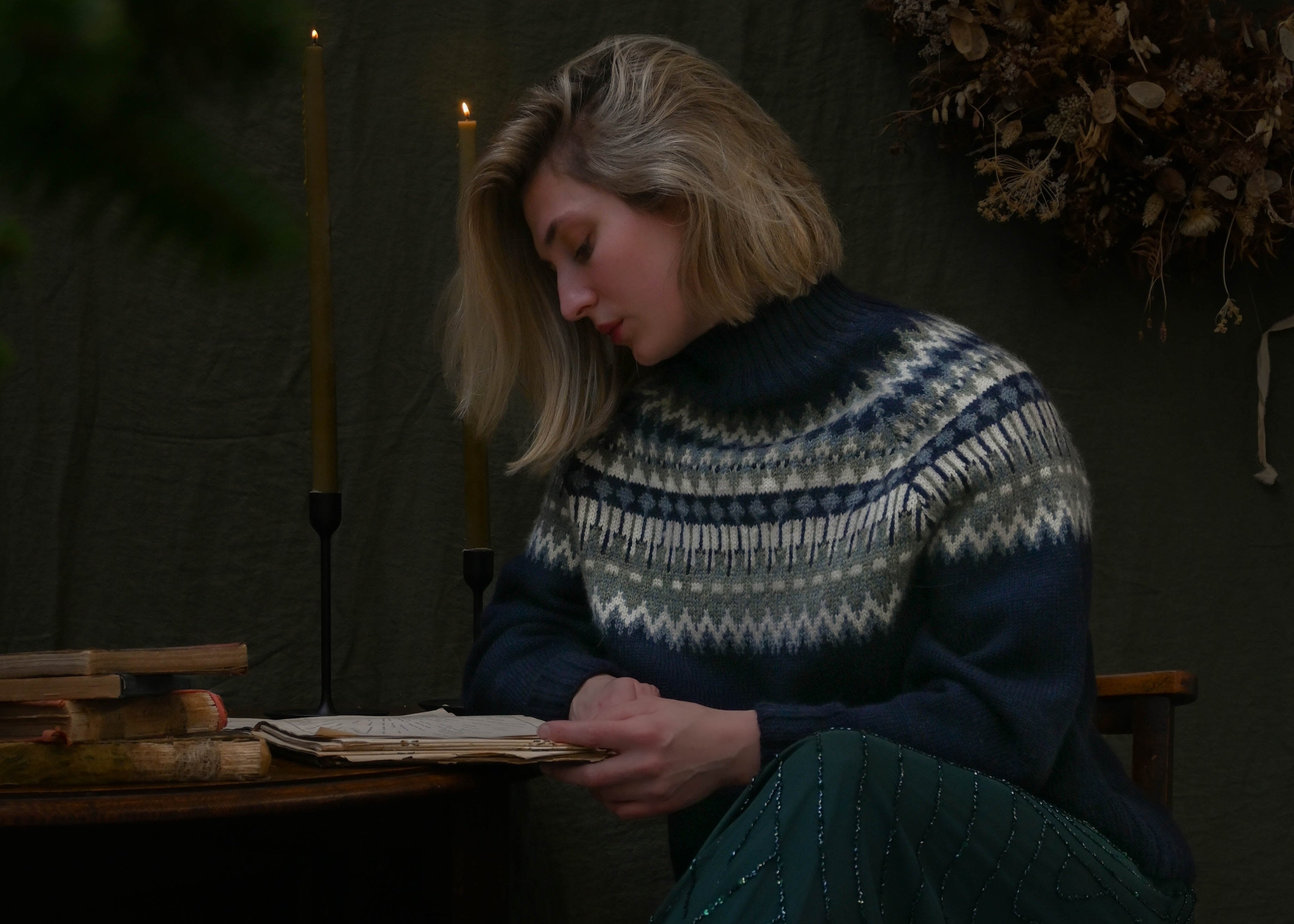 Fara British Wool Sweater in Silver Grey