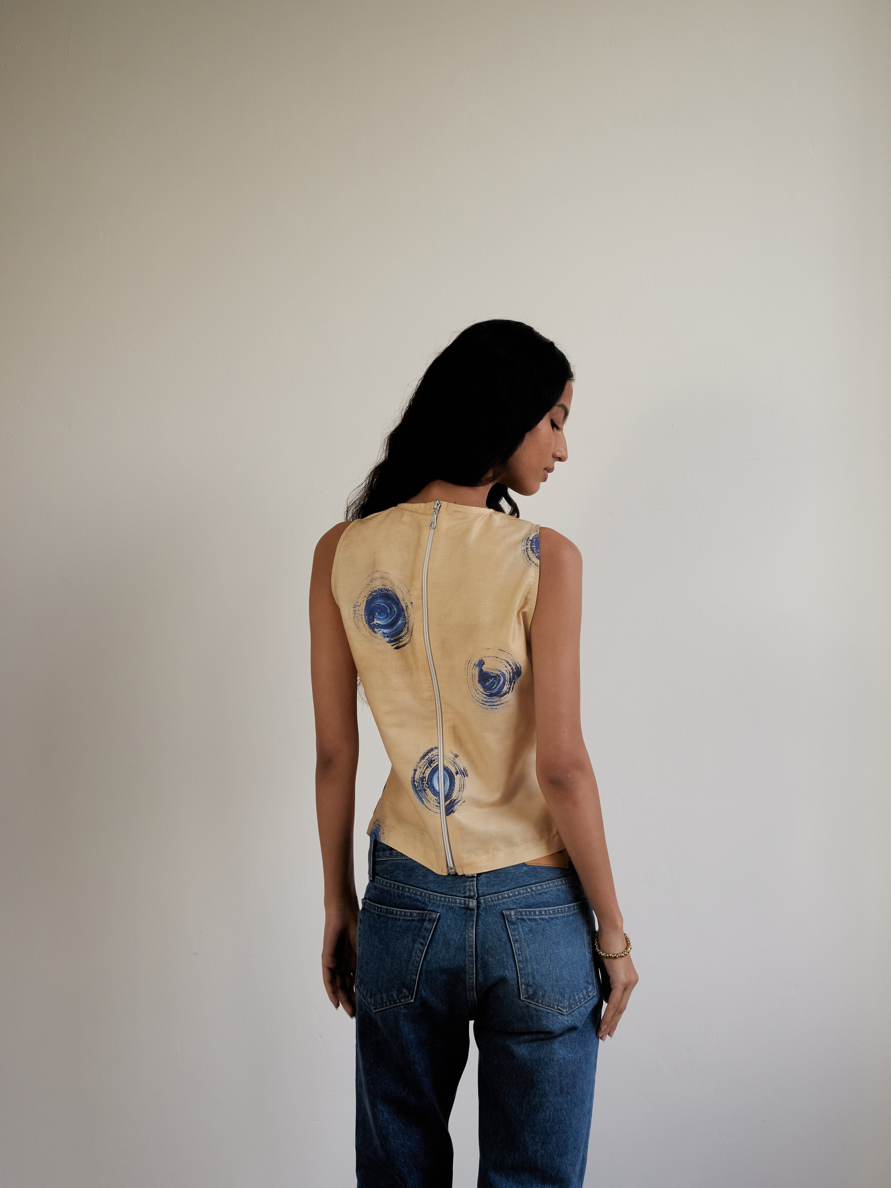 Polka Sleeveless Printed Top