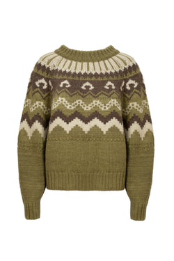 Fleetwood Jumper in Moss with Ecru & Peat