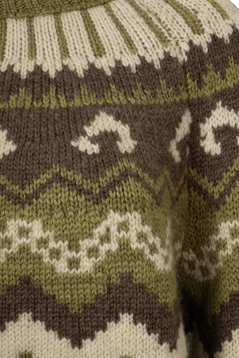 Fleetwood Jumper in Moss with Ecru & Peat