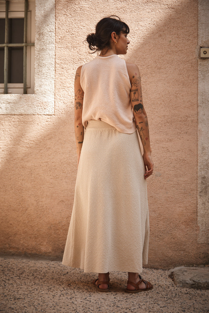 GILDA Long Skirt in Organic Cotton - Off-White