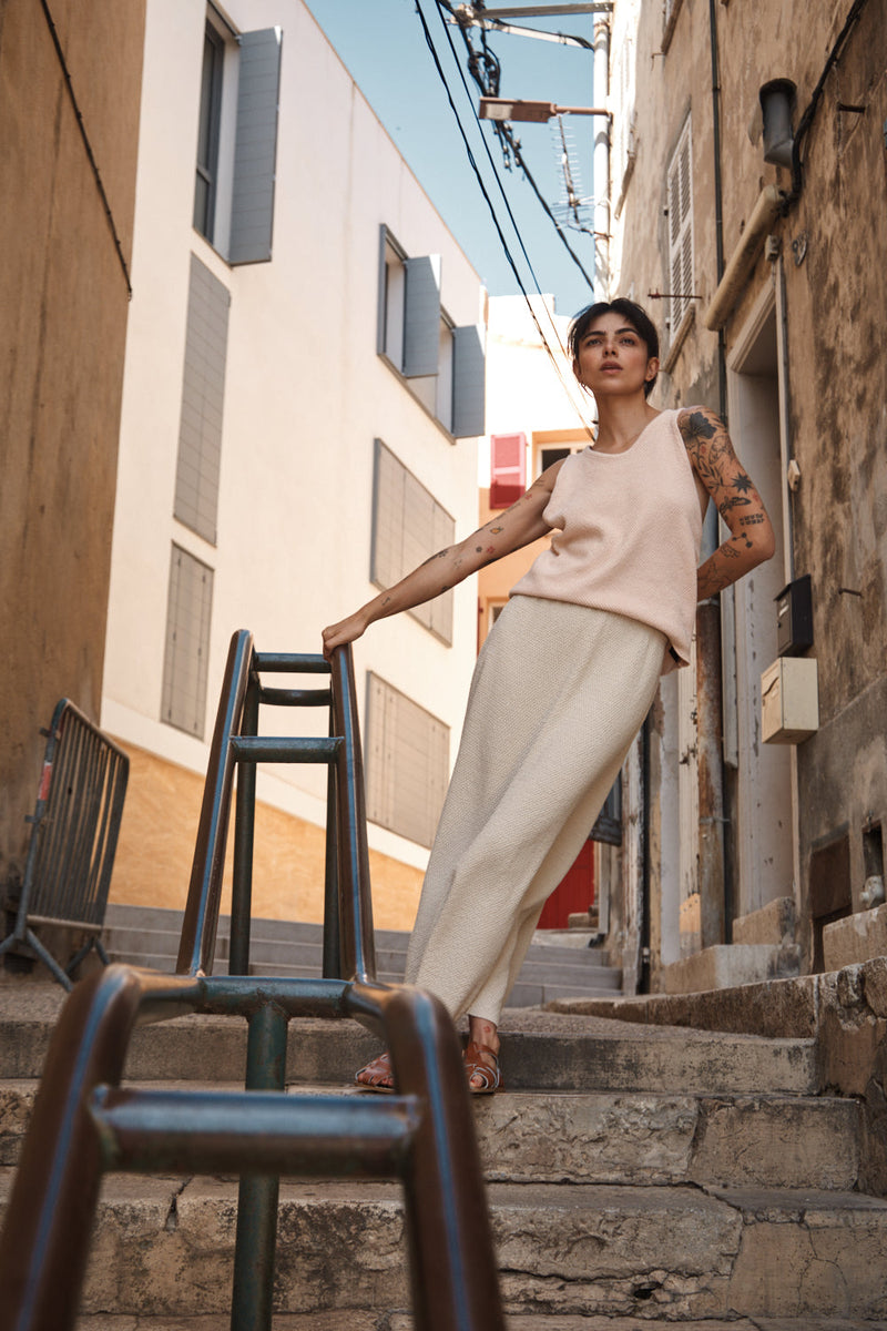 GILDA Long Skirt in Organic Cotton - Off-White