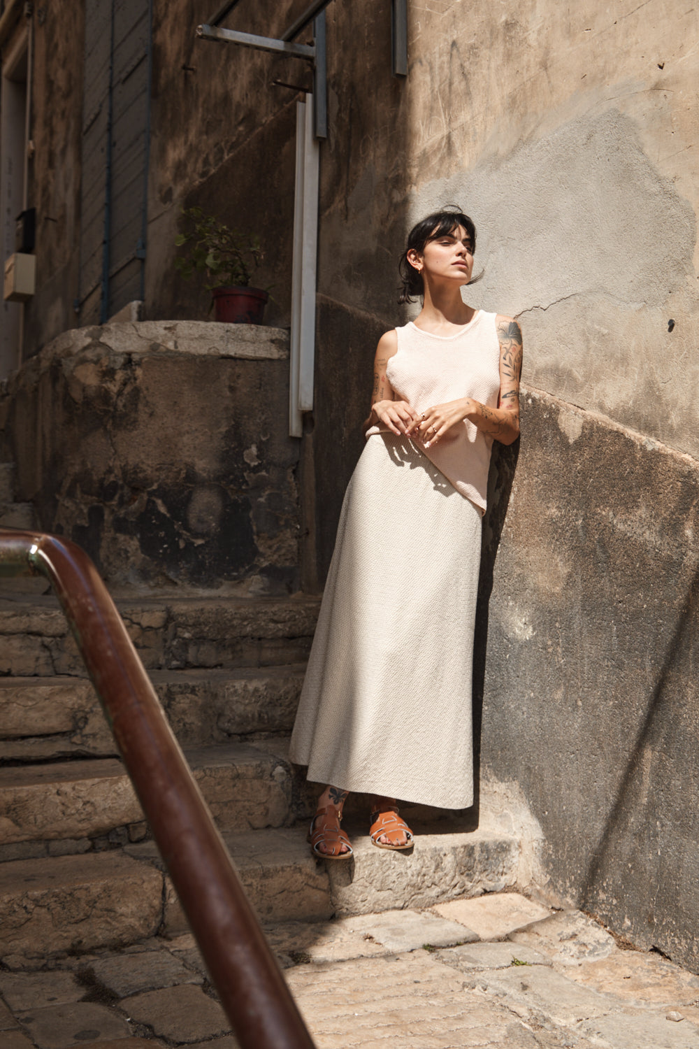 GILDA Long Skirt in Organic Cotton - Off-White