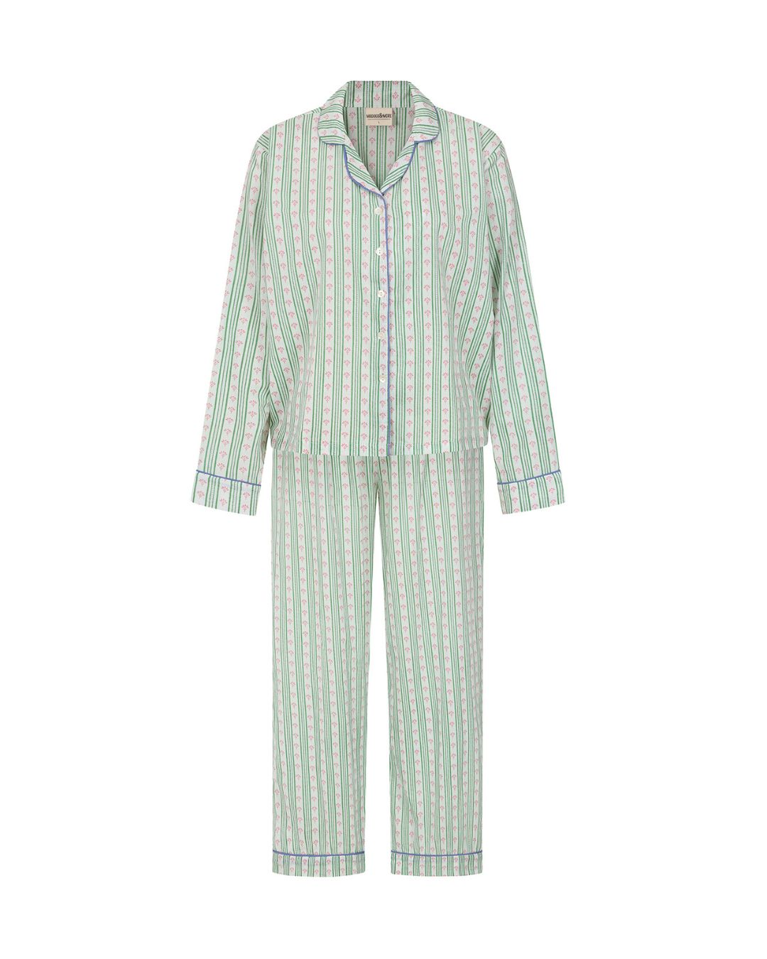 Green Stripe Long Pyjama Set