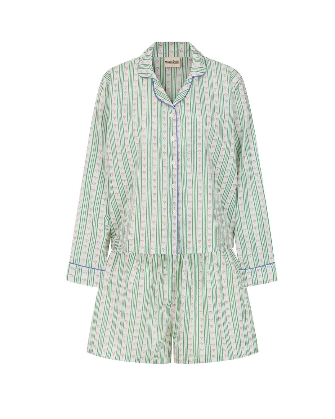 Green Stripe Short Pyjama Set