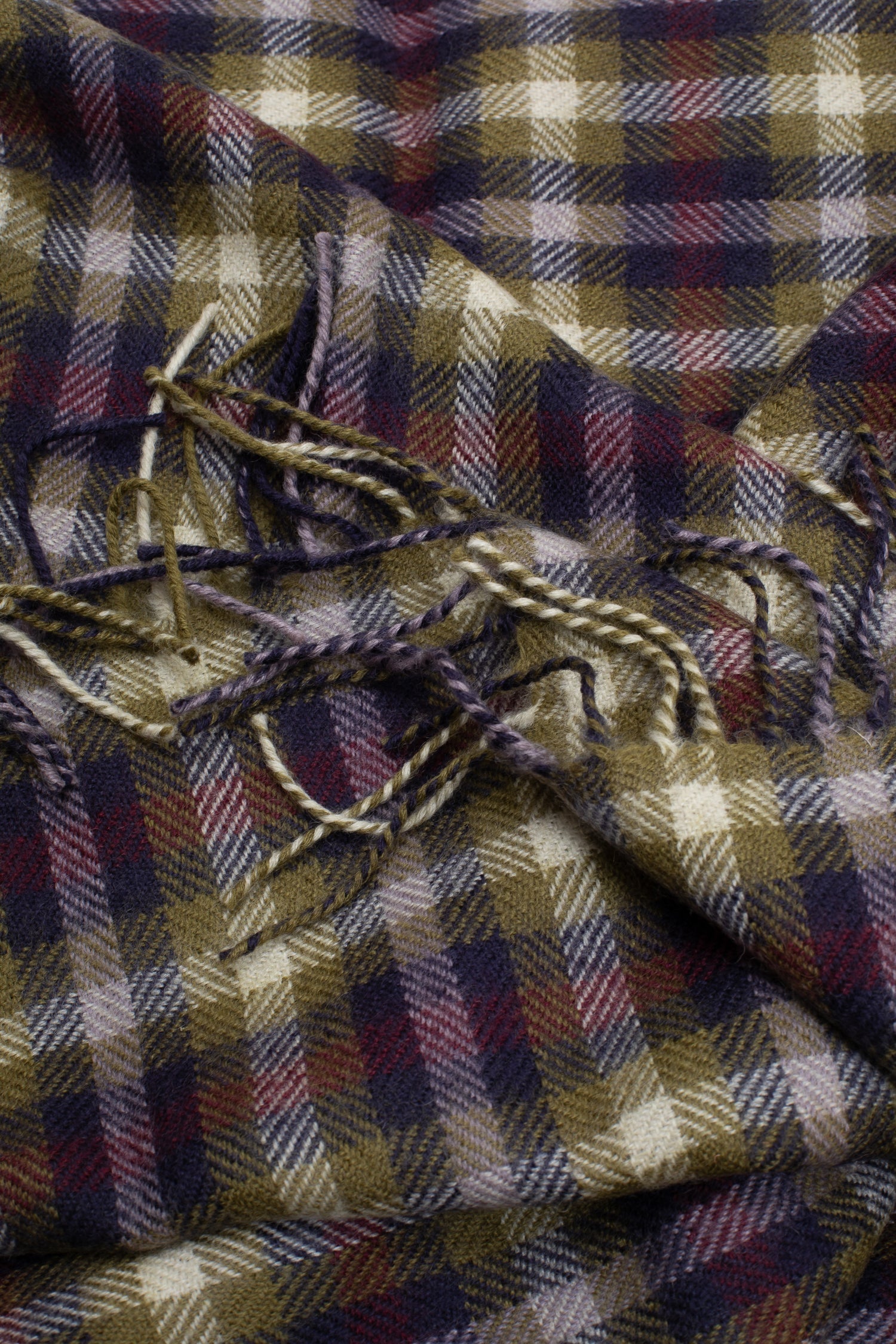 Penrith Blanket Scarf in Plum Tartan