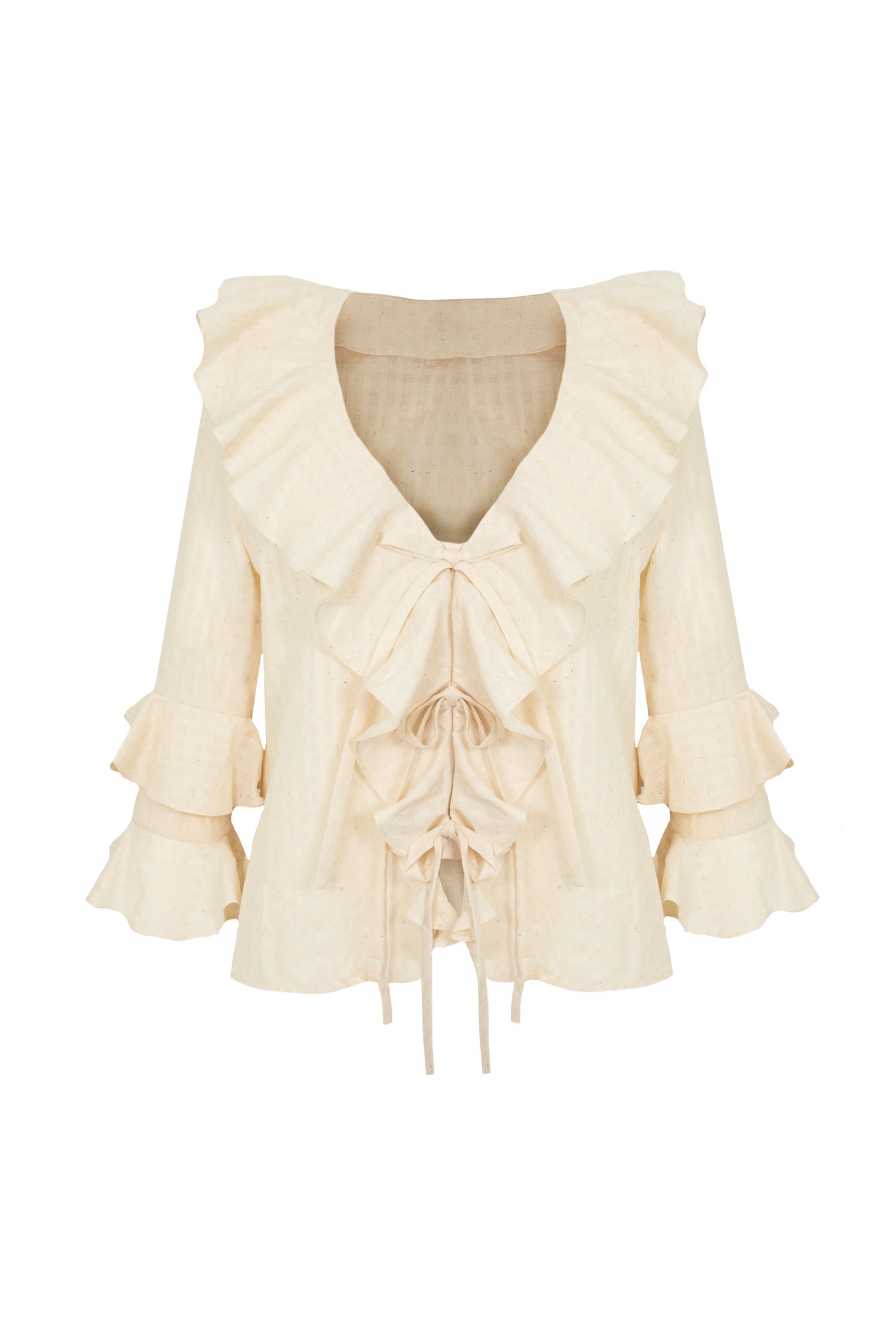 Foxglove Blouse in Cream Check