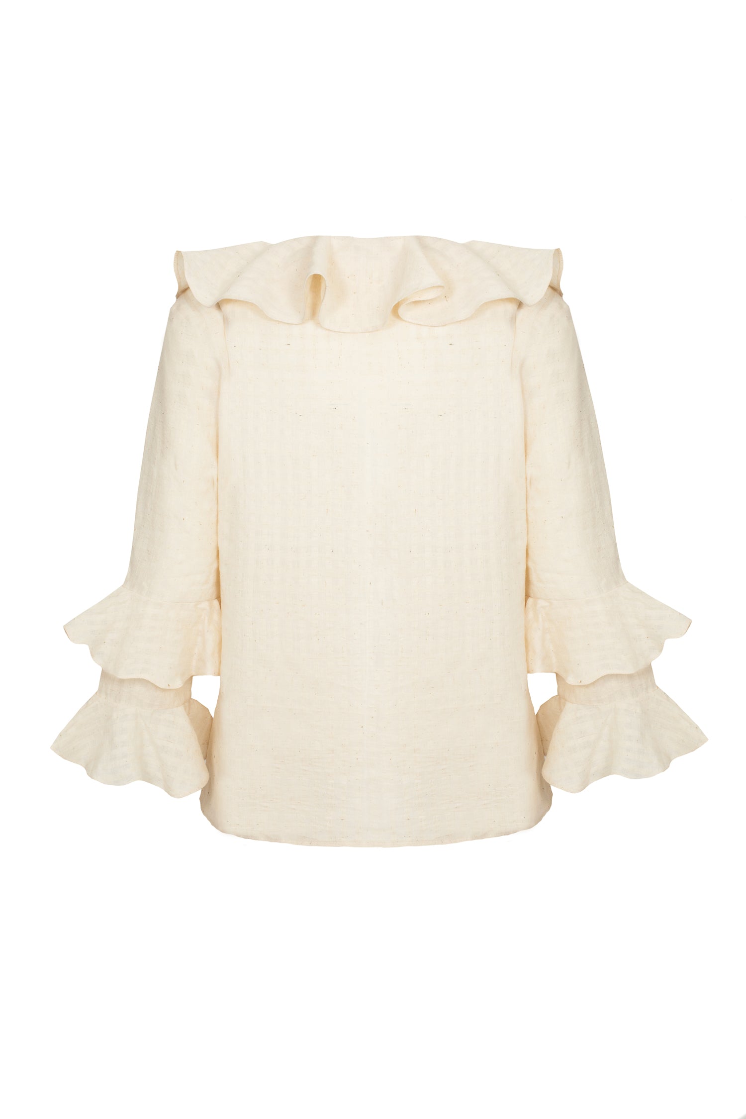 Foxglove Blouse in Cream Check
