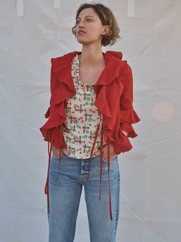 Foxglove Blouse in Berry Jad