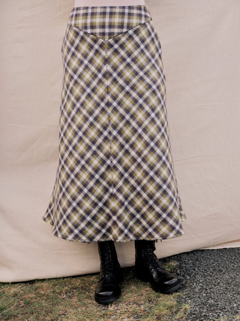 Penrith Midi Skirt in Forest Tartan