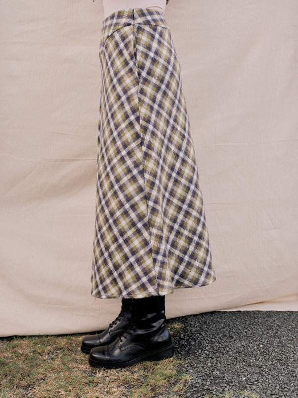 Penrith Midi Skirt in Forest Tartan