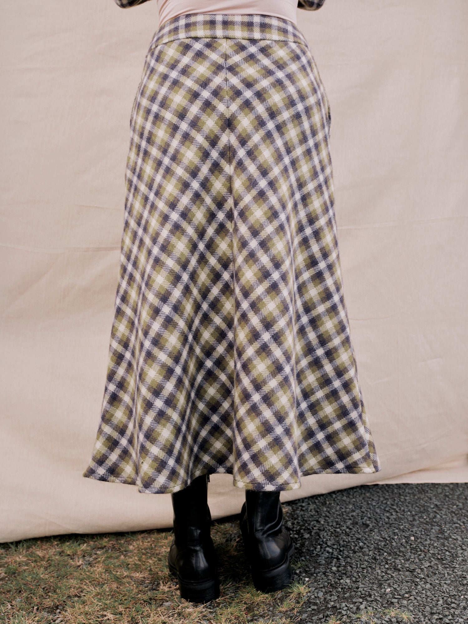 Penrith Midi Skirt in Forest Tartan