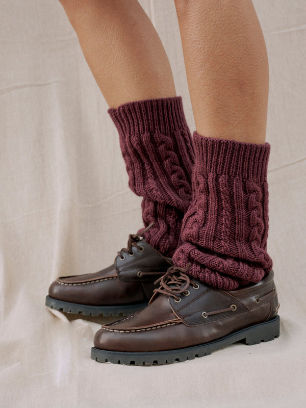 Whitby Leg Warmers in Plum