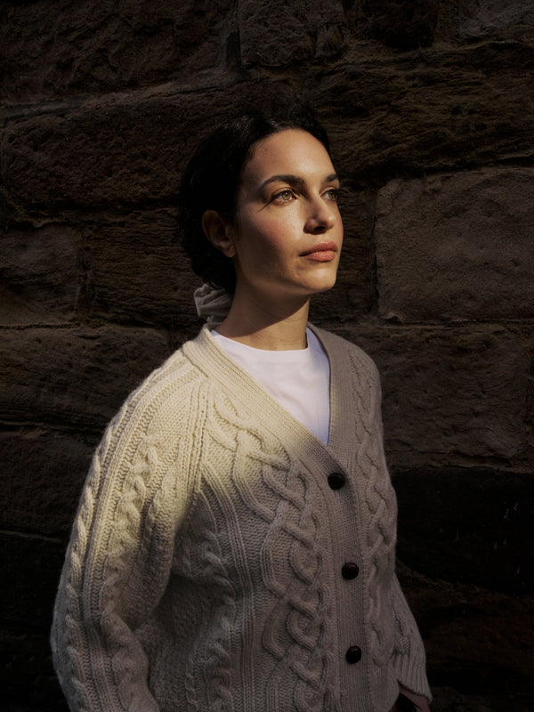 Whitby Cardigan in Ecru