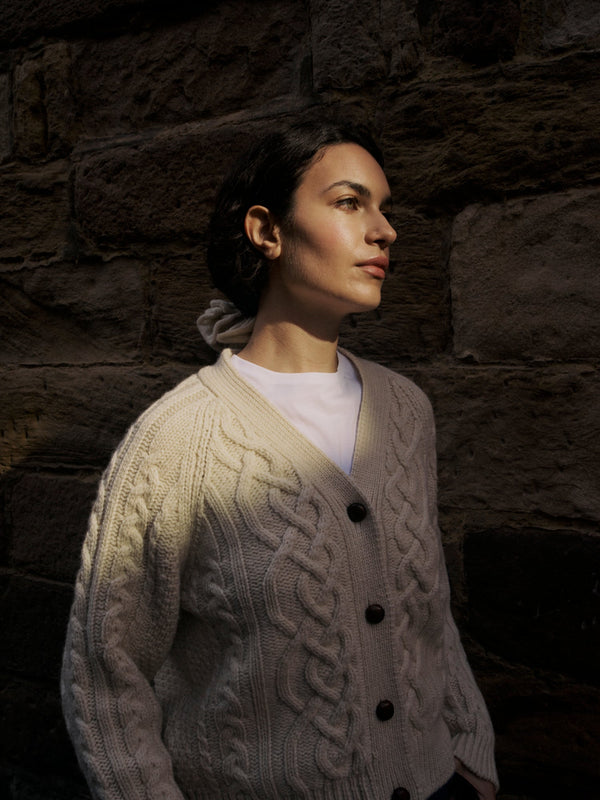 Whitby Cardigan in Ecru