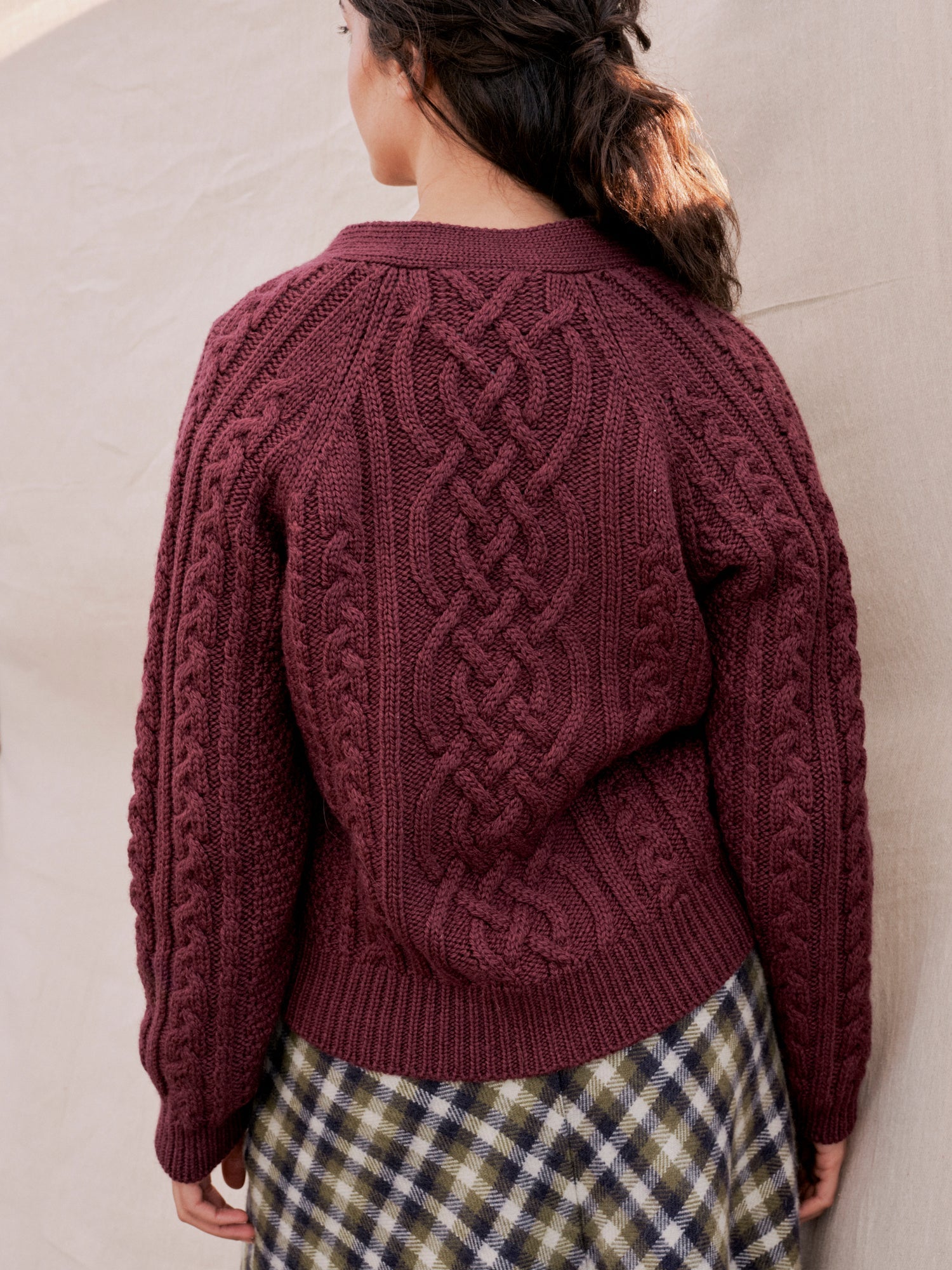 Whitby Cardigan in Plum