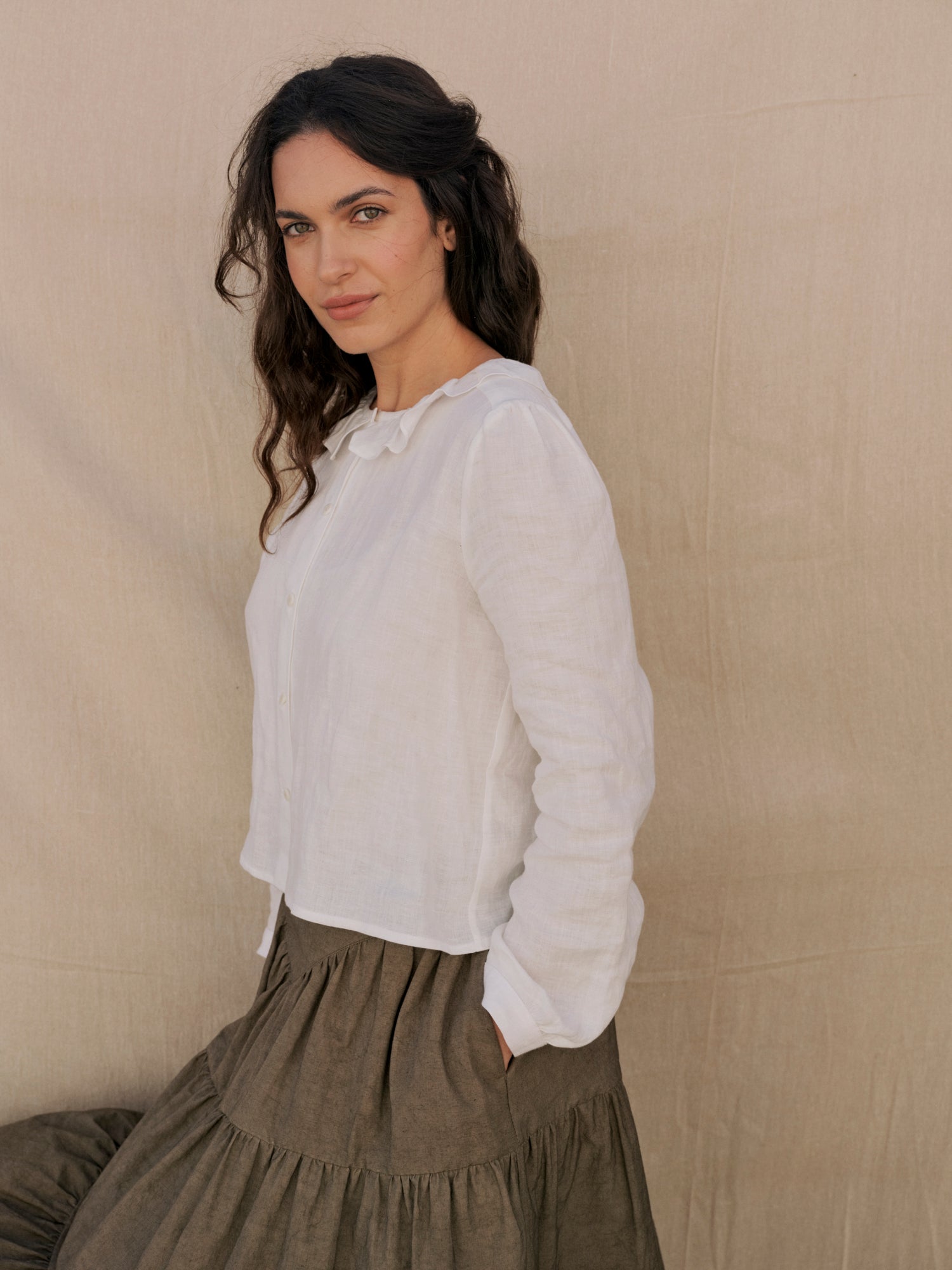 Bess Blouse in Pearl