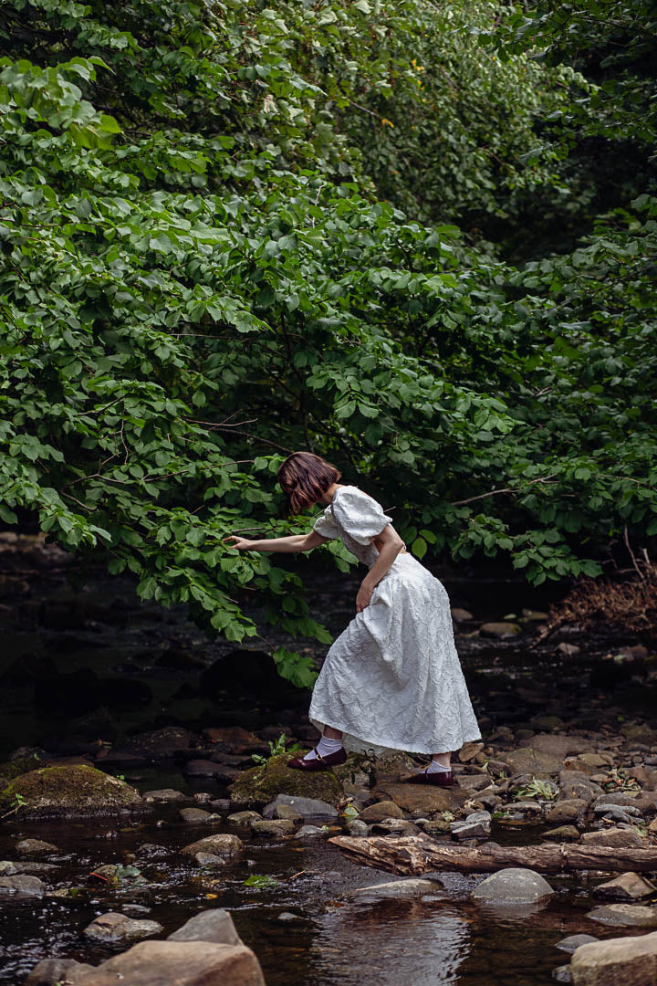 Kate - White Jacquard