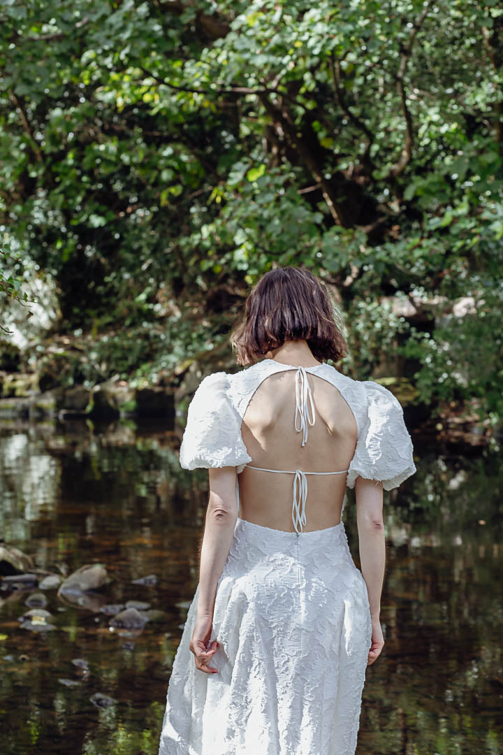 Kate - White Jacquard