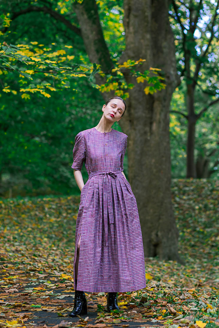 Shirt dress with sleeves