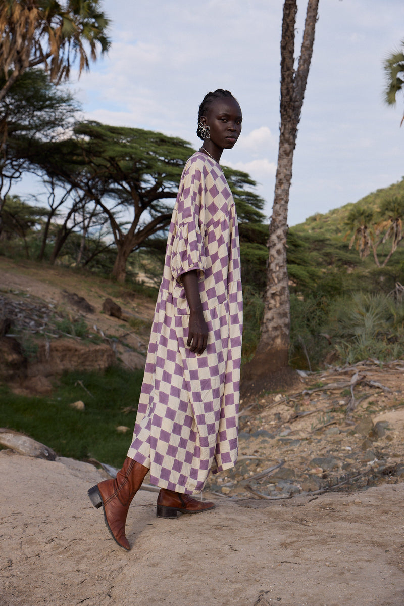 Block print Lilac Maxi