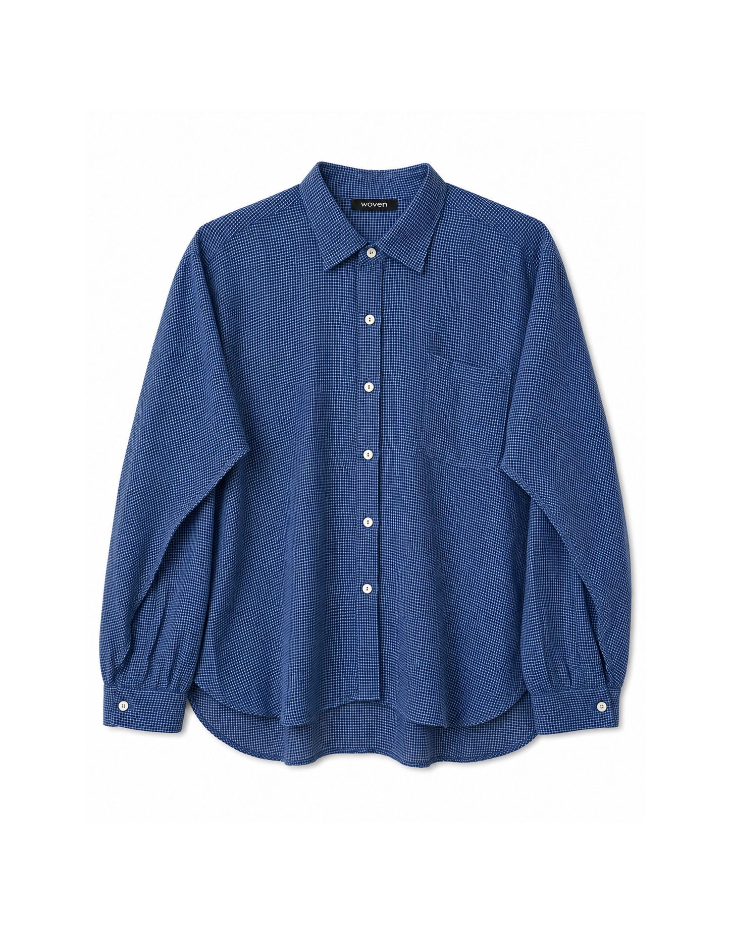 hanna shirt | indigo grid
