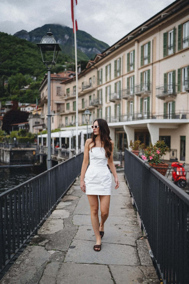 Harper Lavoir Organic Cotton Strapless Mini Dress in Ivory