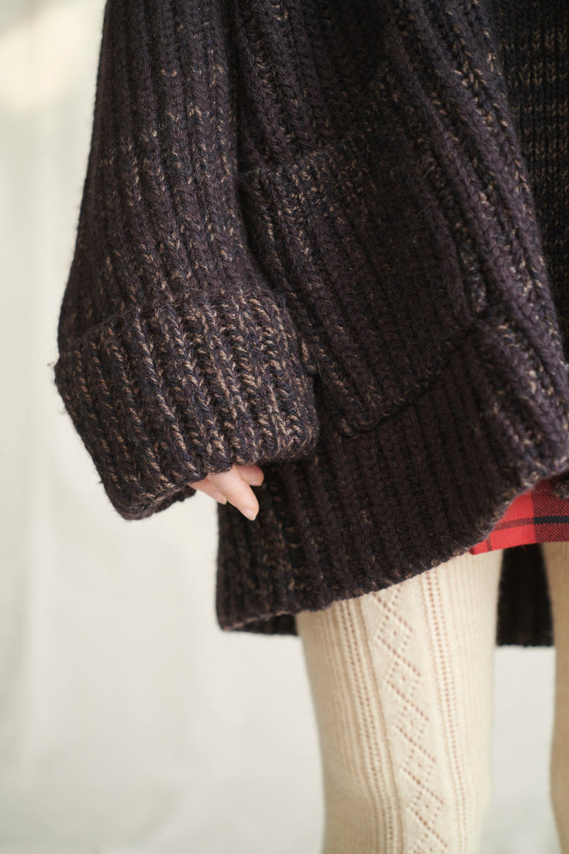 Eccleston Cardigan in Peat & Sloe Mouline