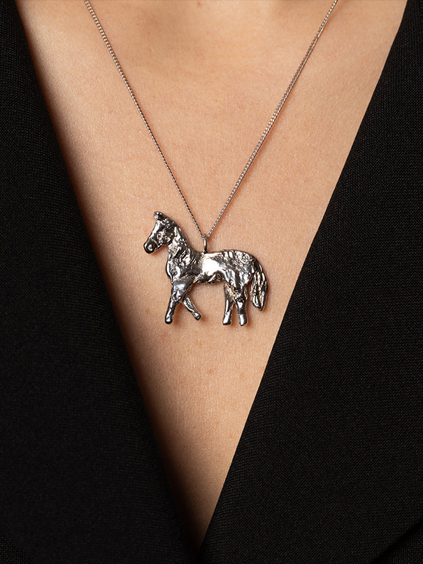 Horse Necklace Silver