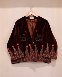 Vintage velvet caracal Jacket - Mocha