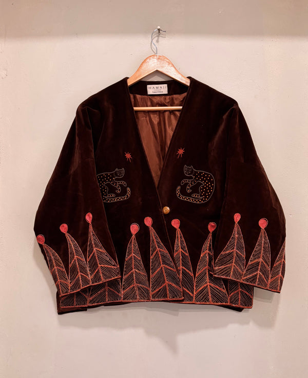 Vintage velvet caracal Jacket - Mocha