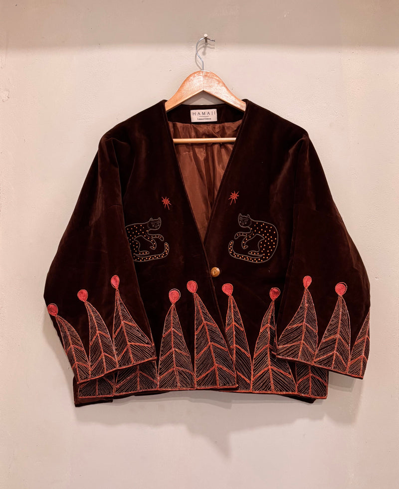 Vintage velvet caracal Jacket - Mocha