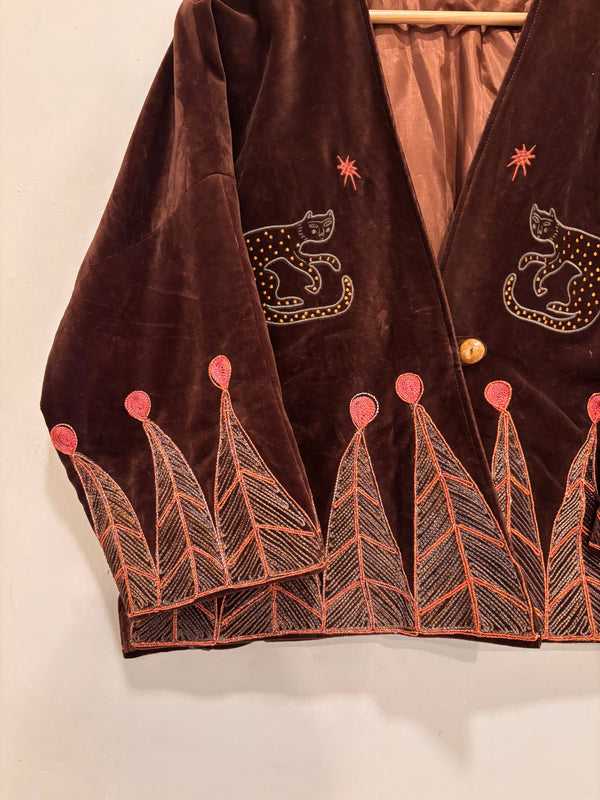 Vintage velvet caracal Jacket - Mocha