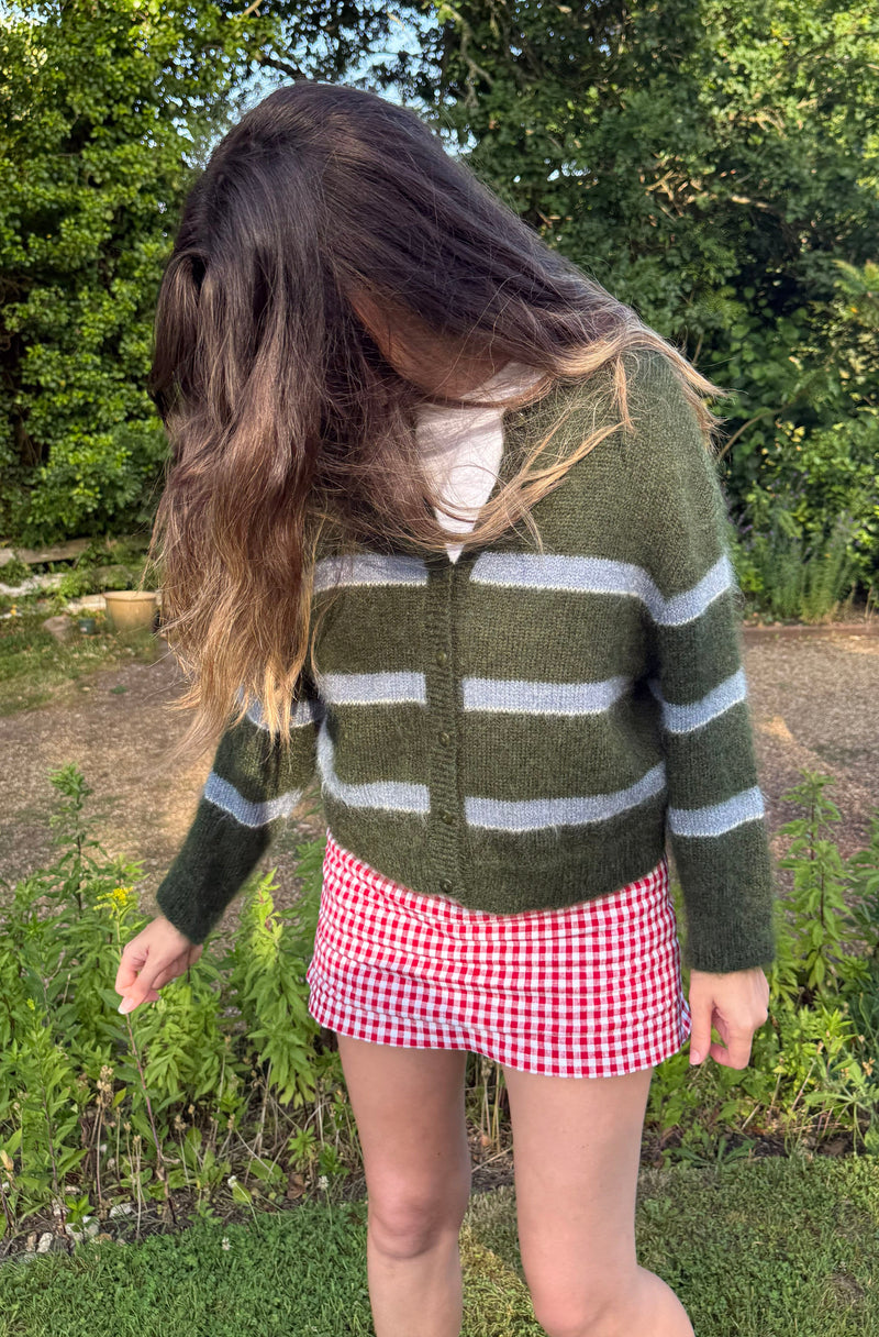 Stripe Cardigan - Ivy Green