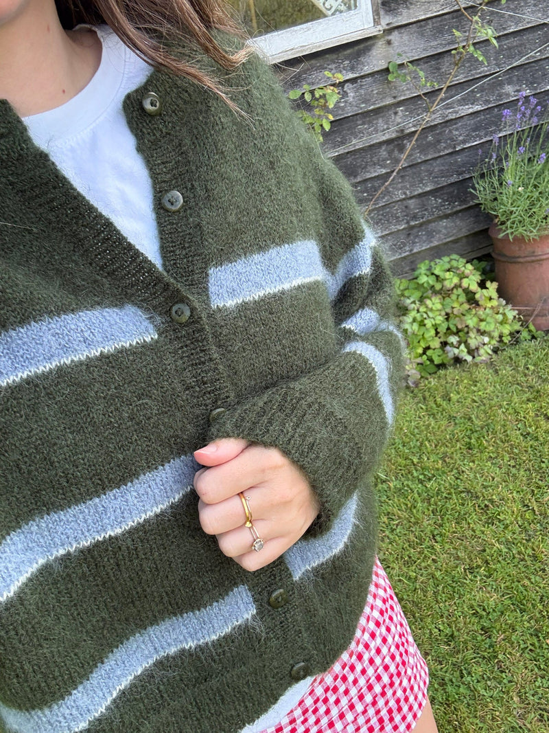 Stripe Cardigan - Ivy Green