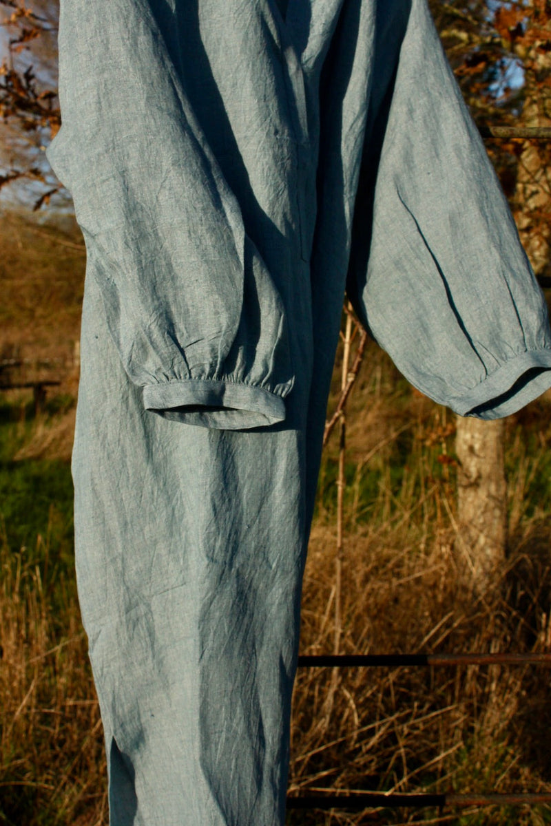 Grace Dress in sky blue linen