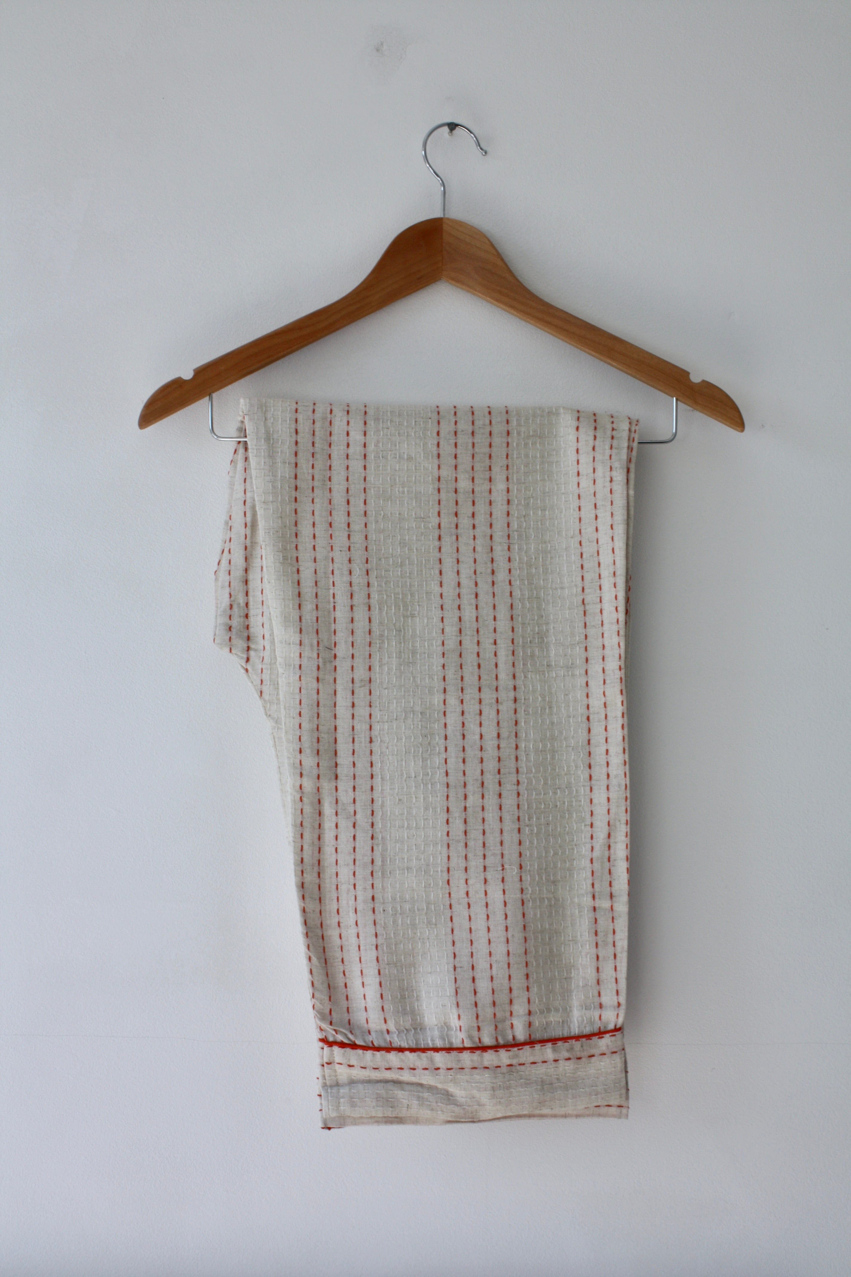 Handwoven Cotton Pyjamas - Orange Stitch