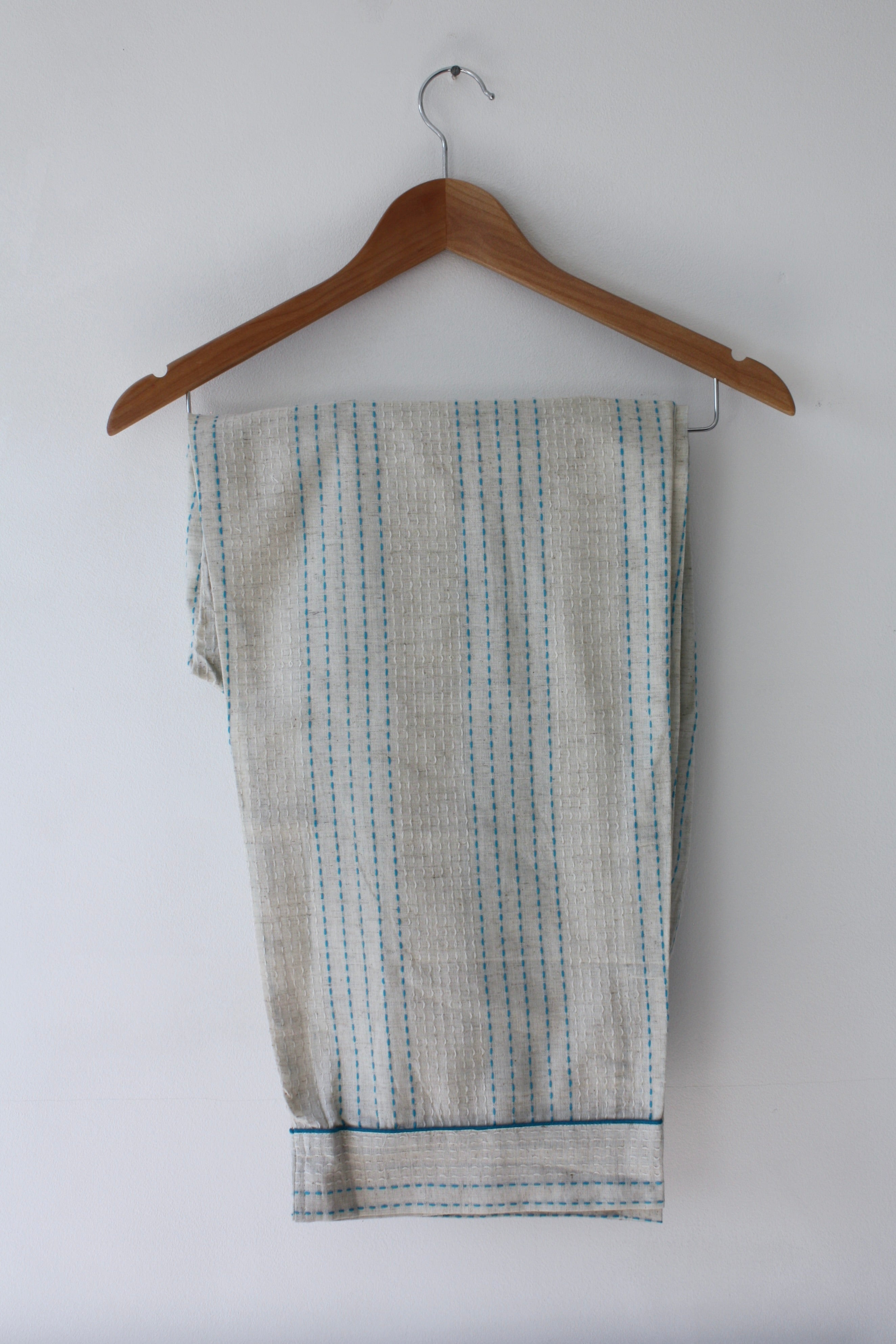 Handwoven Cotton Pyjamas - Blue Stitch