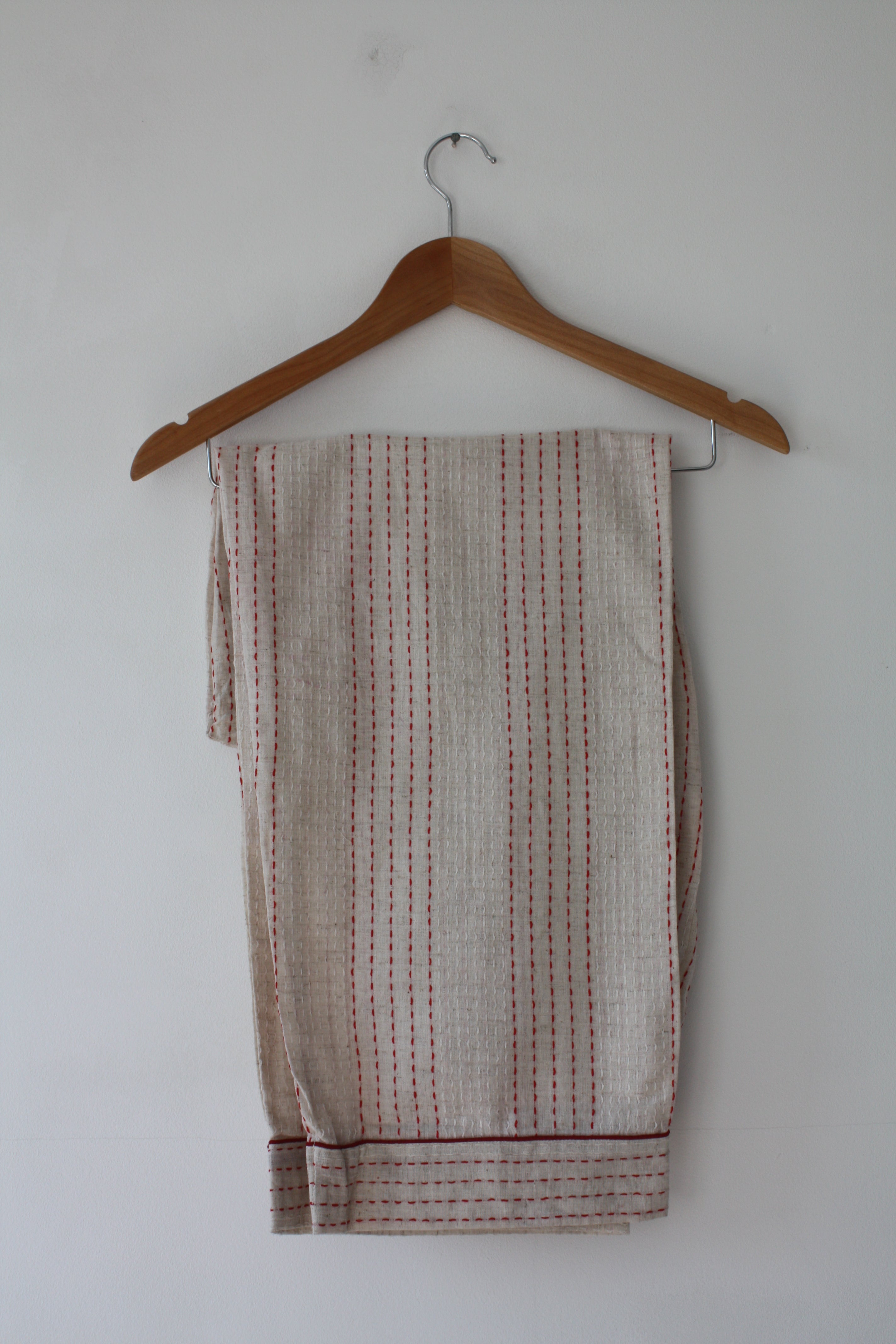 Handwoven Cotton Pyjamas - Red Stitch