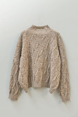 Ings Donegal Cable Sweater in Biscuit