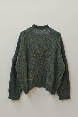 Ings Donegal Cable Sweater in Forest