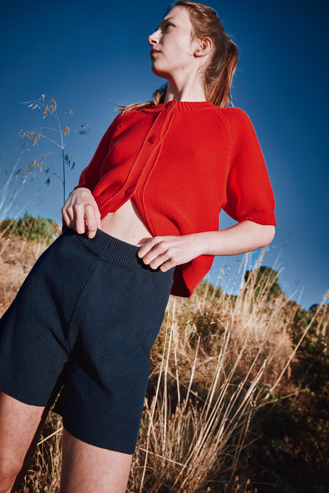 JANE Slim-Fit Shorts in Organic Cotton - Navy