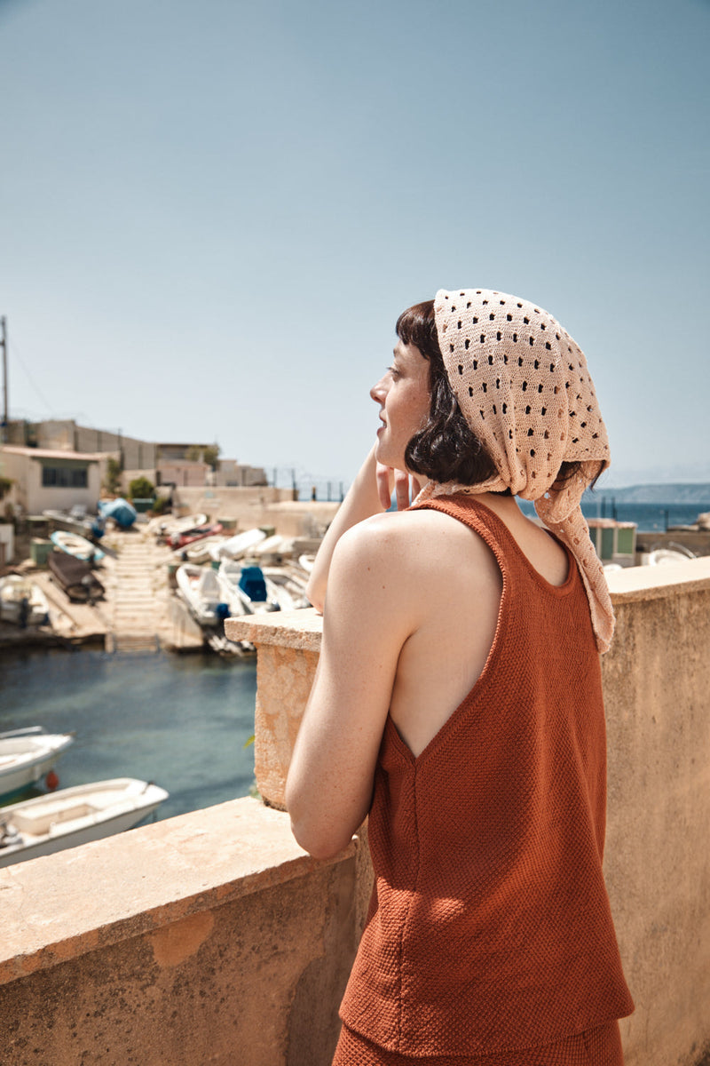 JASMINE Bandana Scarf in Organic Cotton - Powder Pink