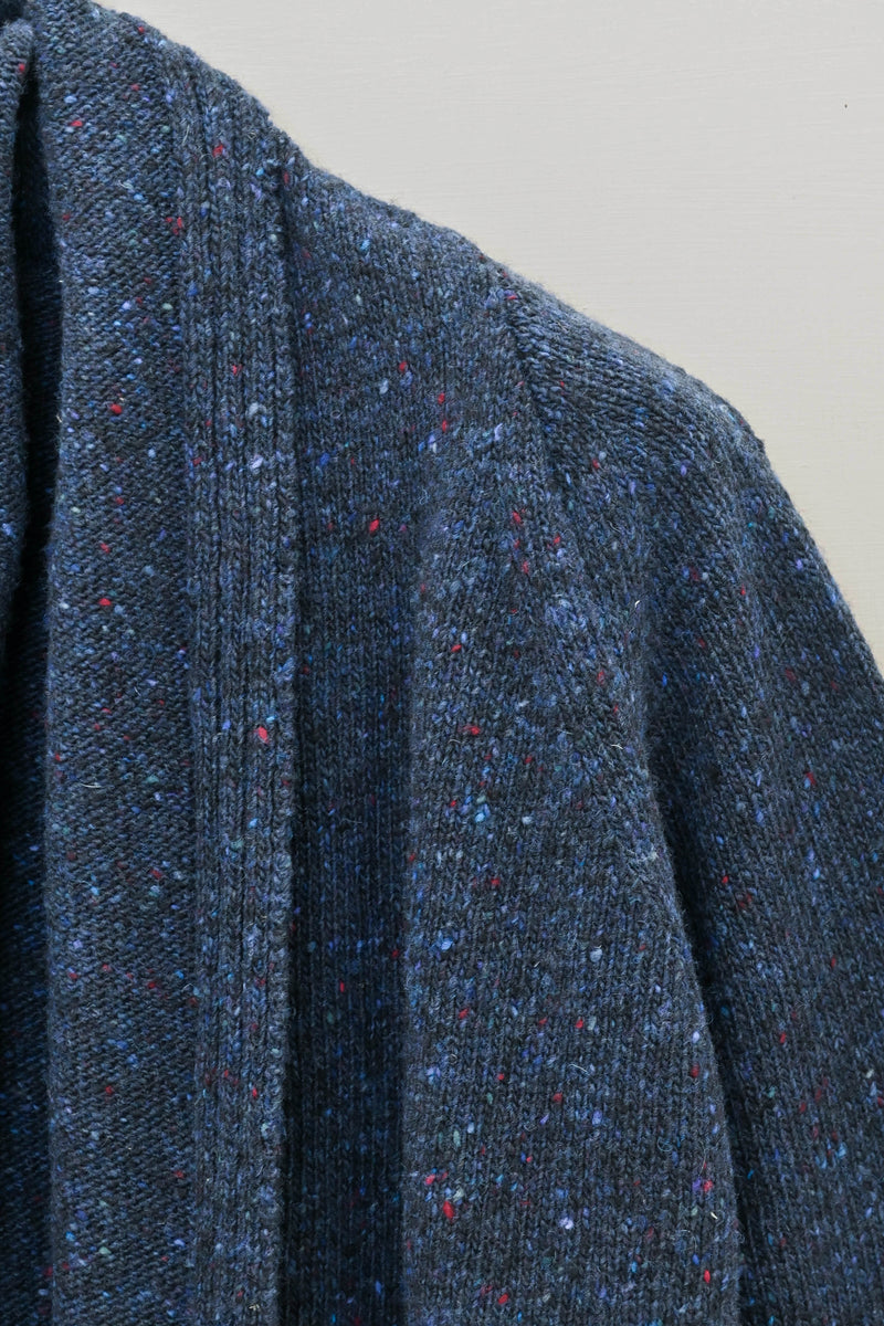 The Kent Donegal Merino Wool Short Cardigan in Ink