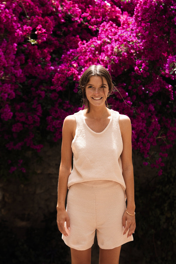 LARA Tank Top in Organic Cotton - Powder Pink