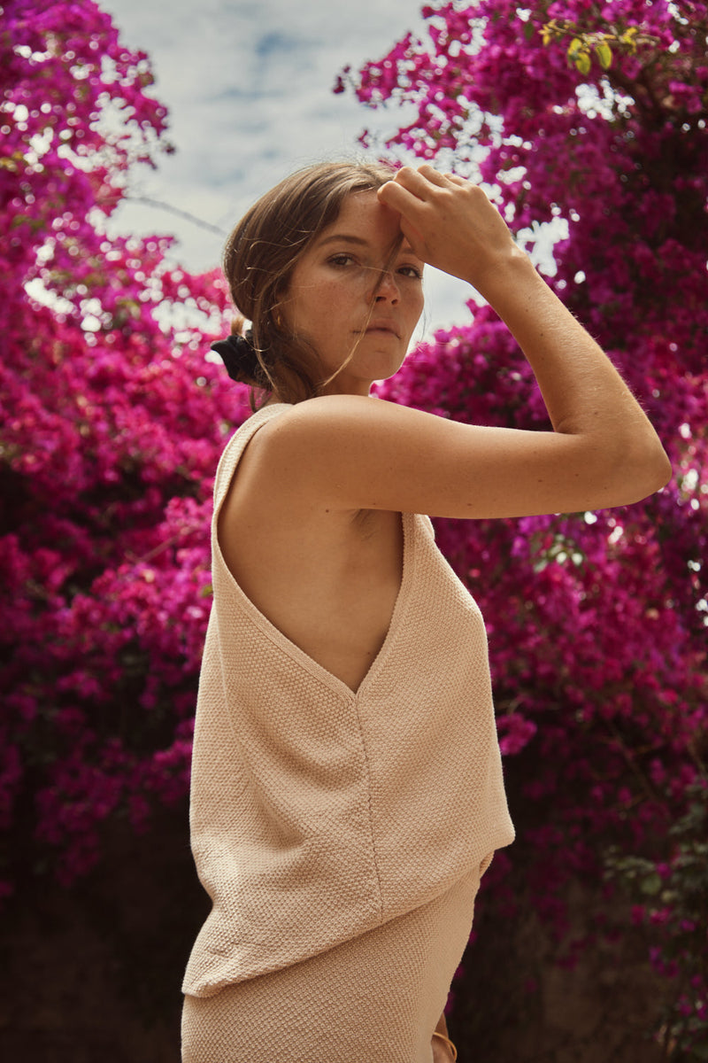 LARA Tank Top in Organic Cotton - Powder Pink