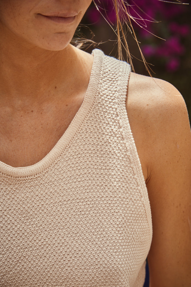 LARA Tank Top in Organic Cotton - Powder Pink