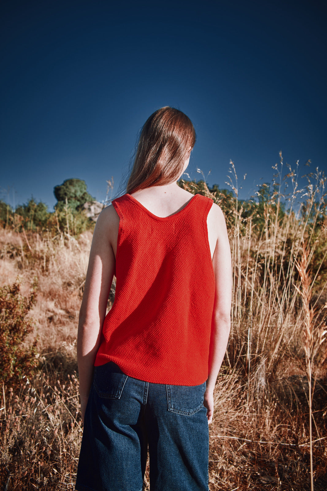 LARA Tank Top in Organic Cotton - Red